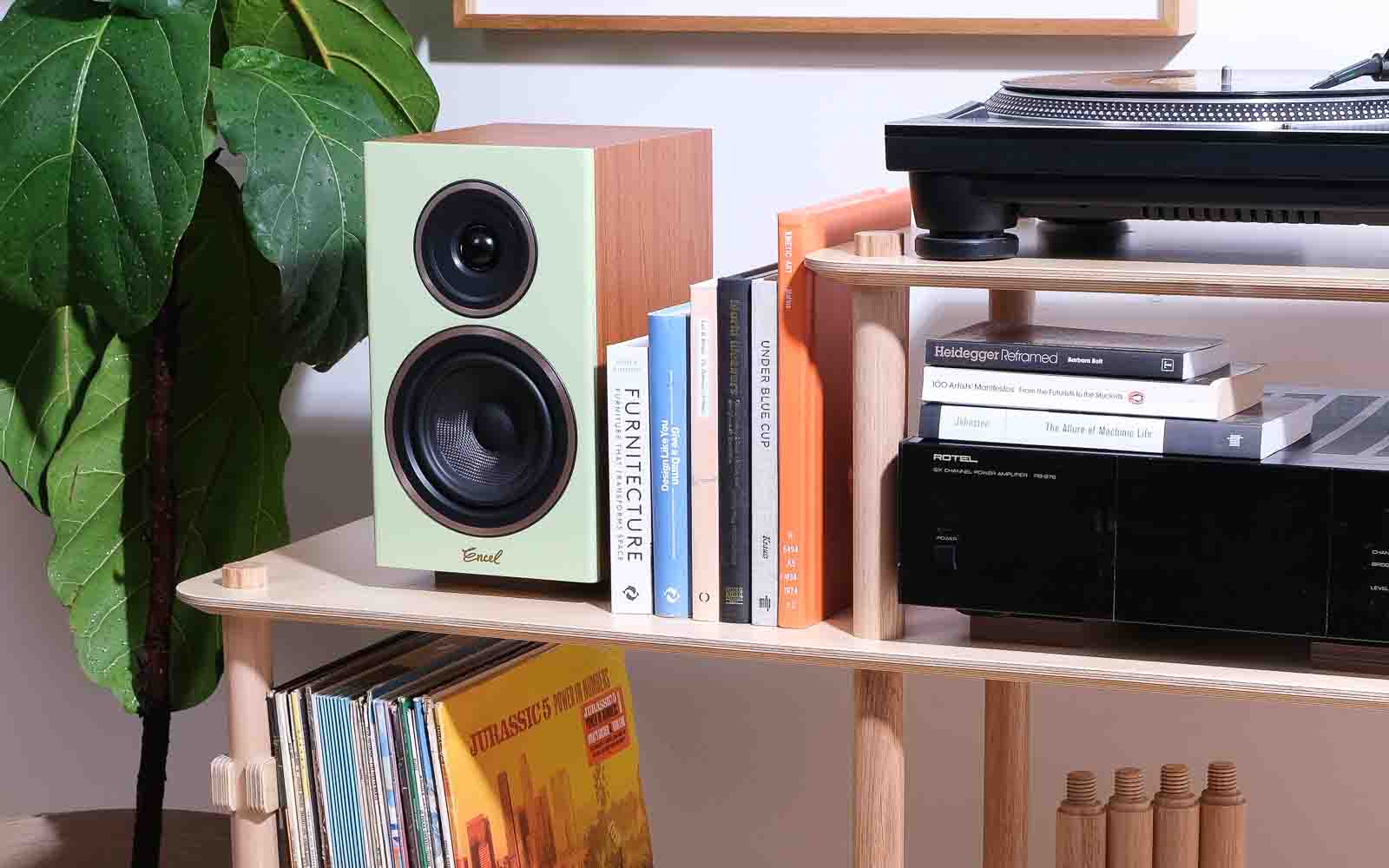 Close up of KittaParts with speaker and records