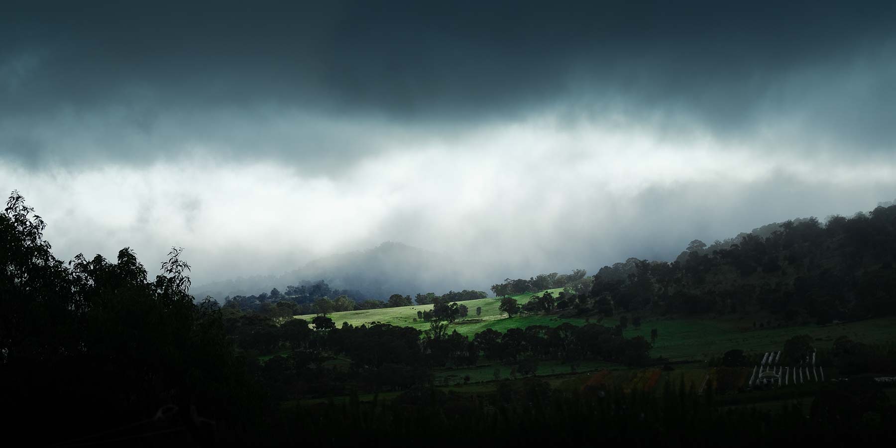 Moody landscape photographed from Faraday