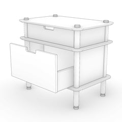 A KittaParts unit with a drawer pulled open