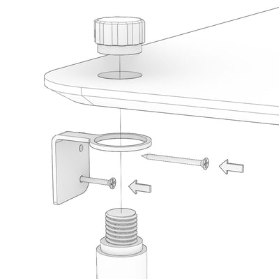 The KittaParts safety bracket, cap and fixing screws shown apart